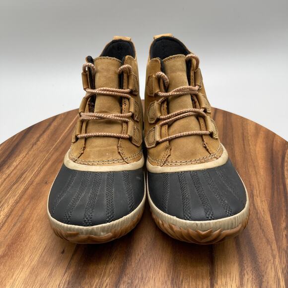 Sorel Out N About Boots Womens Size 9.5 Brown Leather Casual Comfort Duck Bootie - Picture 2 of 8